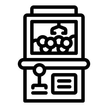 Oyun ikonu ana hatlı vektörünü yapıştır. Eğlence oyunu işte. Oyuncak robot eğlencesi