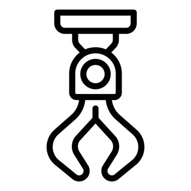 Arcade robotik oyun ikonu ana hatları vektörü. Tutma tutacağı. El aletleri