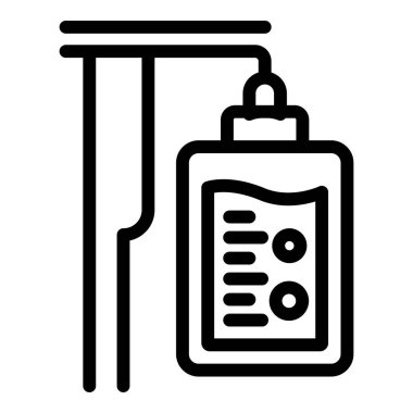 Kan paketi simgesi ana hat vektörü. Hastane bakımı. Maske tedavisi inceliği