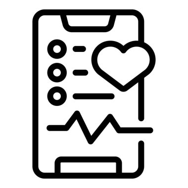 Telefon mobil kalp ikonu ana hatları vektörü. Maske tedavisi. Evde bakım
