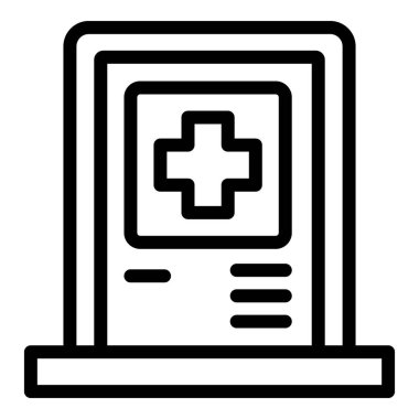 Doktor kapısı ikonu ana hat vektörünü ziyaret edin. Klinik bakımı. Hasta tıbbi yardımı