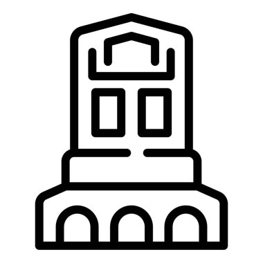 Capital City ülke ikonu ana hatları vektörü. Avrupa katedrali. Eski berne binası