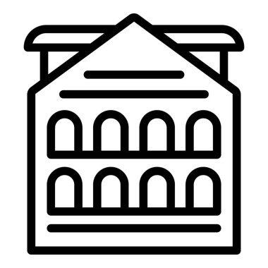 Büyük şehir simgesi ana hat vektörü. Skyline mimarisi. Ev yolculuğu tabelası