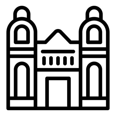 Kültür binası ikon ana hatları vektörü. Bern şehir başkenti. Şehir simgesi