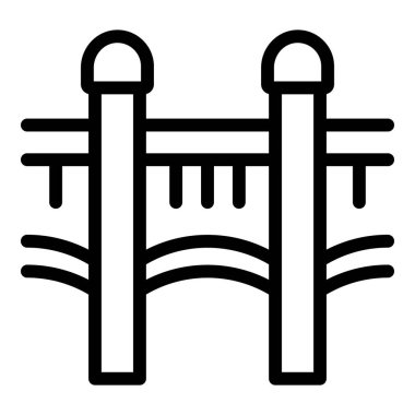 Eski Bern Köprüsü ikonu ana hat vektörü. Tasarım evi bayrağı. Şehir ceketi