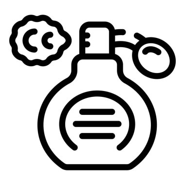 Kadın parfüm ikonu ana hatları vektörü. Günlük bakım kıyafetleri. Her gün sabah