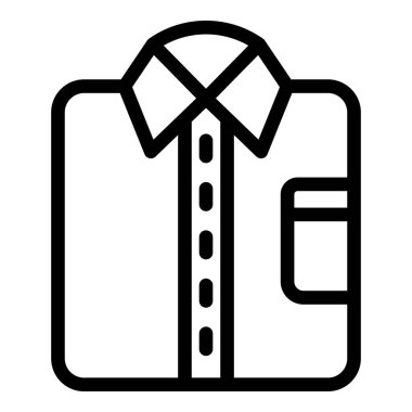 Gömlek kumaşı ikonu ana hat vektörü. Evde bakım günü. Her sabah.