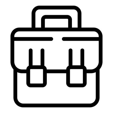 Çalışma çantası simgesi ana hatları vektörü. Uyku kahvaltısı. Çalışma Eğitimi