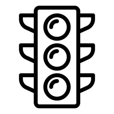 Şehir trafik ışıkları ikon ana hatları vektörü. Günlük rutin yol. İş yaşam tarzı