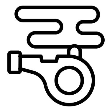 Hayatta kalma düdük simgesi ana hat vektörü. Okyanus kazası. Taşıyıcı açık