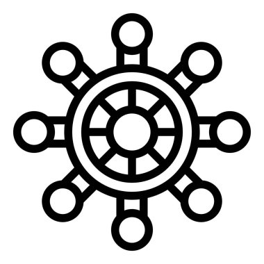 Geminin direksiyon simgesi ana hat vektörü. Okyanus enkazı. Deniz sigortası