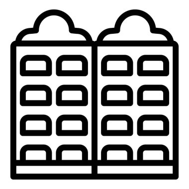 Viyana şehir merkezi ikon ana hatları vektörü. Viyana tarihi manzarası. Şehir mimarisi harikaları