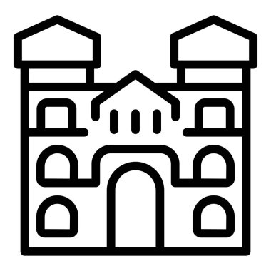 Viyana Büyükşehir ikonu ana hat vektörü. Belvedere sarayı mirası. Merkezi kültürel vista binası