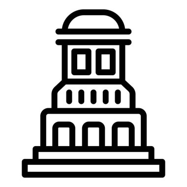 Varşova Ortaçağ mimari ikonu ana hat vektörü. Polonya kültür mirası. Kasaba binaları tasarımı