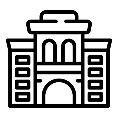 Varşova tarihi tapınak ikonu ana hat vektörü. Polonya turu. Manzara ihtişamı mimarisi