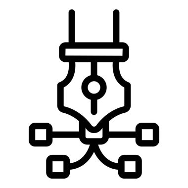 Kalem uygulaması simgesi ana hatlarını göster. Nib kalem el yazısı aracı. Smaç kaligrafi aracı