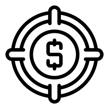 Sermaye kazancı ikon ana hatları vektörü. Finansal hedef. Finans başarı stratejisi