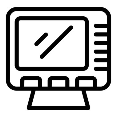 Kamera ikonu ana hatlı vektörü sıkıştırın. Profesyonel modern alet. Macera elektronik aygıtı