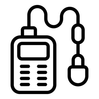 Televizyon tasması mikrofon ikonu ana hatları vektörü. Yayın stüdyosu ekipmanı. Boyun kayıt mikrofonu