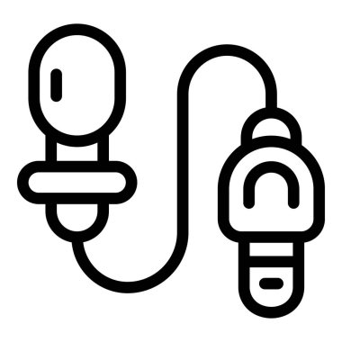 Modern yaka mikrofon ikonu ana hatları vektörü. Tasma röportaj blogu mikrofonu. Aktör ses kayıt aygıtı