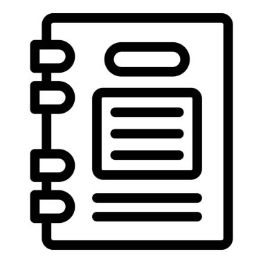 Beslenme kitabı ikonu ana hatları vektörü. Fitness gıda rejimi. Kilo verme programı notları