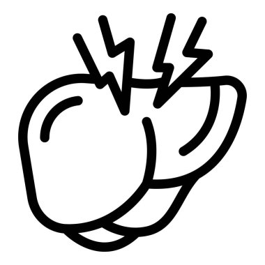 Karaciğer arındırma ikonu ana hatları vektörü. Sağlıklı vücut şekli. İç organ koruması