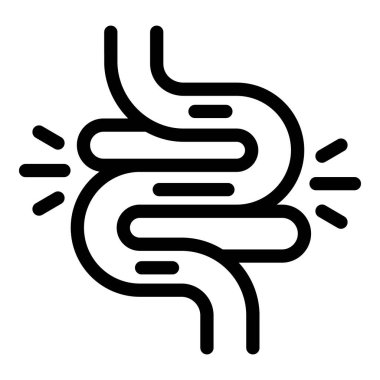 Bağırsak enfeksiyonu ikon ana hatları vektörü. Vücut obezitesi sorunu. Aşırı beslenme.