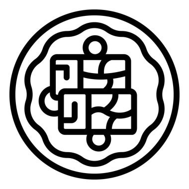 Dolma plaka simgesi ana hat vektörü. Pirinçle doldurulmuş yaprak. Et malzemeli Dolmades.