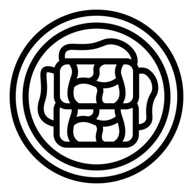 Türk dolma simgesi ana hat vektörü. Geleneksel mutfak. Dolmades sarmaşık dolması