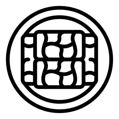 Lahana dolma ikonu ana hatları vektörü bırakır. Geleneksel sebze yemeği. Doldurulmuş et.