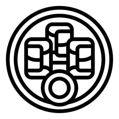 Doldurulmuş dolgun sebze ikonu ana hatları vektörü. Geleneksel Türk mutfağı. Dolma dolgulu börek