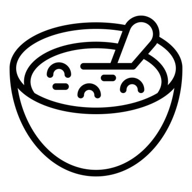 Ekşi tadım çorba ikonu ana hatları vektörü. Geleneksel borç. Ukrayna gıda kültürü