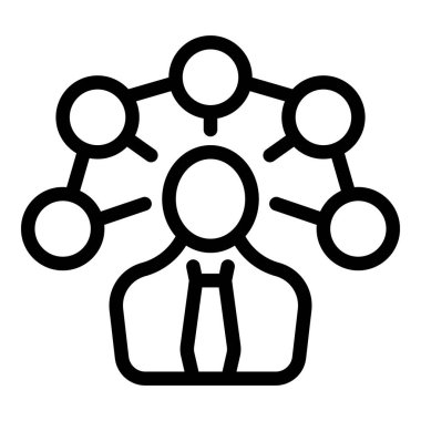 Yönetici becerileri geliştirme ikonu ana hatları vektörü. Kariyer etkili bilgi gelişimi. Mesleki nitelik süreci