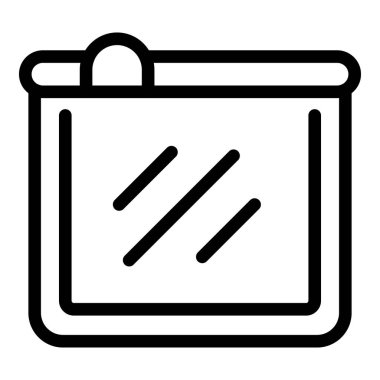 Mühürlü kese simgesi dış hat vektörü. Hermetik plastik torba. Hava geçirmez ambalaj paketi