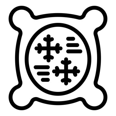 Hava geçirmez paket ikonu ana hatları vektörü. Vakumlanmış ambalaj paketi. Hava geçirmez plastik yemek torbası