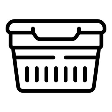 Hava geçirmez konteynır ikonu ana hatları vektörü. Geçersiz kompakt paket. Hermetik plastik torba