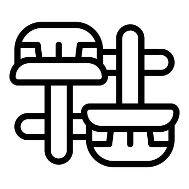 Centilmen kol düğmeleri ana hat vektörü. Moda kıyafetleri ayrıntıları gösterir. Metalik gömlek iğneleri