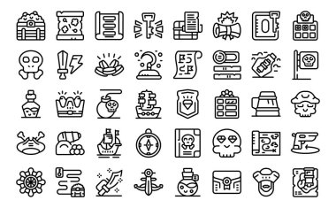 Korsan oyun simgeleri ana hatları belirledi. Hazine mücevheri korsanlığı. Tahta sandık.