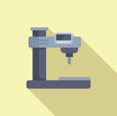 Cnc makine simgesi düz vektöre bas. Ekipman ışını. Denetim üretimi