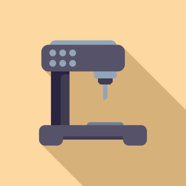 Sanayi matkap ikonu düz vektör. Bilgisayar ışını tasarımı. Araç lazeri