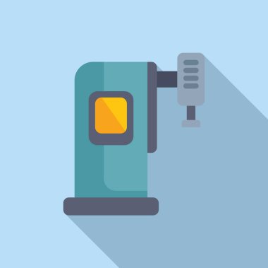 Sayısal cnc makine simgesi düz vektör. Alet endüstrisi. Lazer kontrolü ışınla