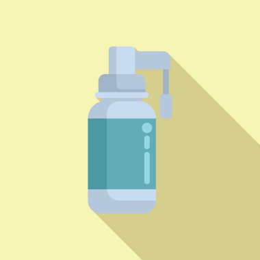 Tıbbi sprey ikonu düz vektör. İlave bir ilaç. Vitamin aşısı