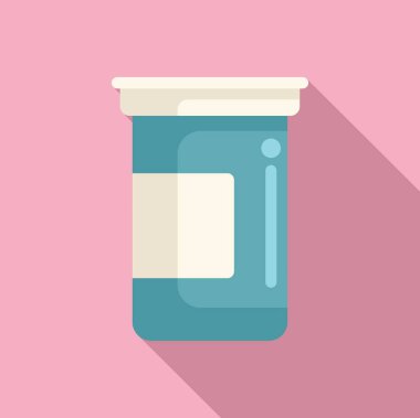 İlaç şişesi ikonu düz vektör. Antiviral ilaç. Enjeksiyon takviyesi mikrobu