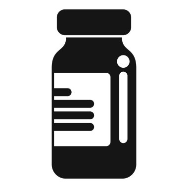 Güçlü iksir bağışıklık simgesi basit vektör. İlave sağlık hizmeti. Mikroskop aşısı