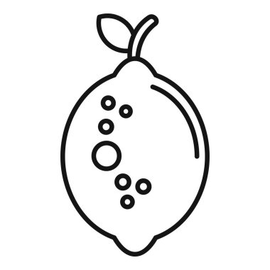 Limon vitamini meyve ikonu ana hatları vektörü. Antiviral koruma. Sağlık hizmetleri dozajı