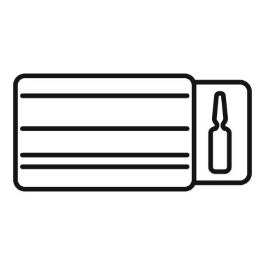 Enjeksiyon ikonu ikonu ana hatları vektörü. İlaç antiviral. Sağlıklı sağlık