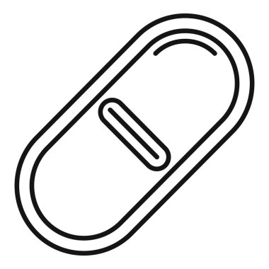 Tıbbi hap ikonu ana hatları vektörü. Kalkan atış koruması. İlaç vitamini