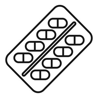 Viral kapsül kabarcık ikon ana hatları vektörü. Sağlık sigortası. Bağışıklık sistemi bakımı