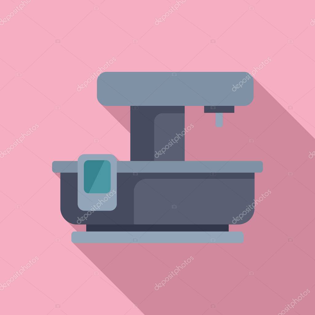 Router cnc machine icon flat vector. Control production. Flash construction
