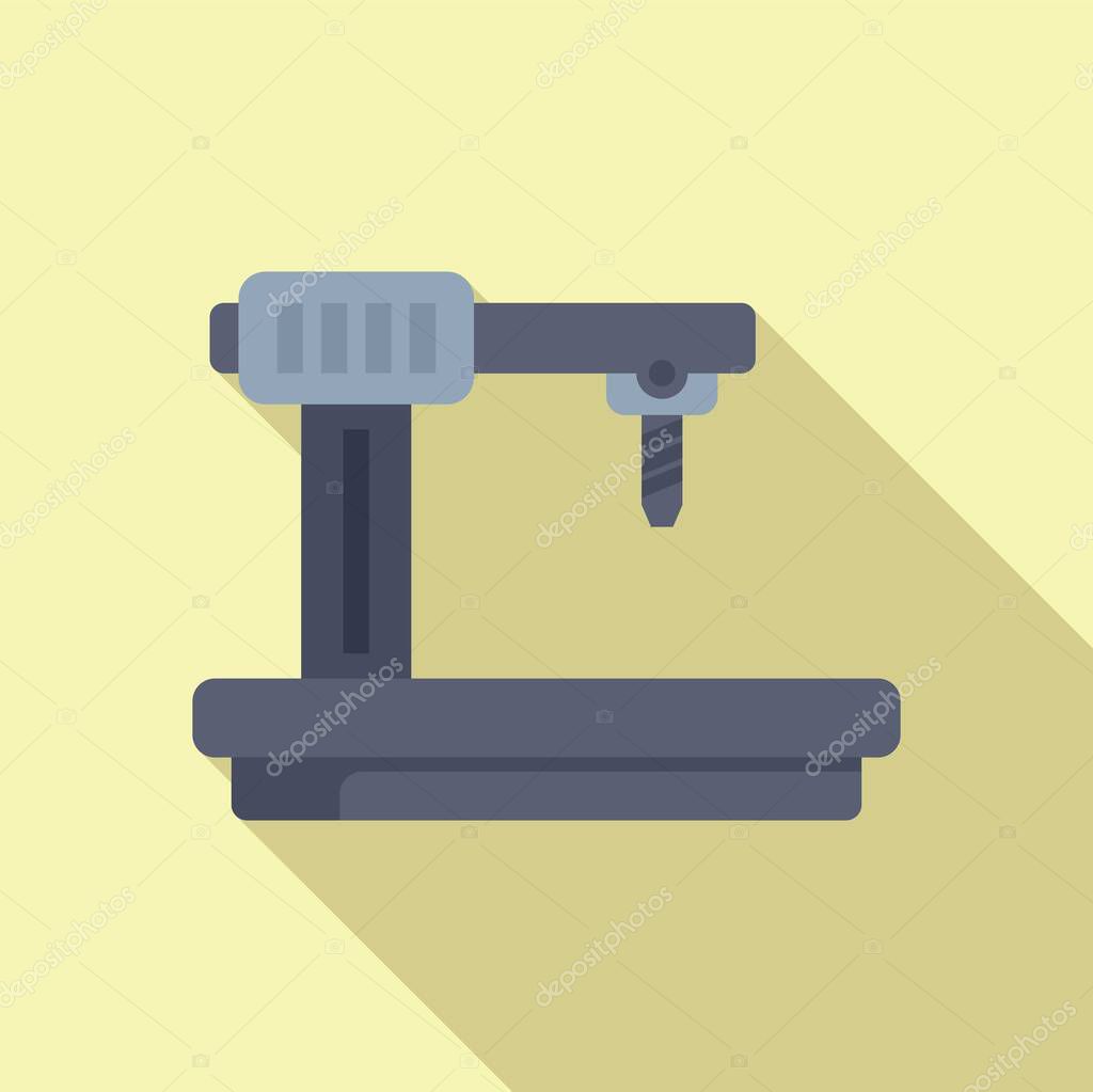 Industrial drill machine icon flat vector. Design beam. Design construction gear